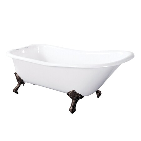 Aqua Eden Clawfoot Bathtubs, 66.56 L, 29.5 W, White/Oil Rubbed Bronze, Cast Iron VCT7D6630NF5